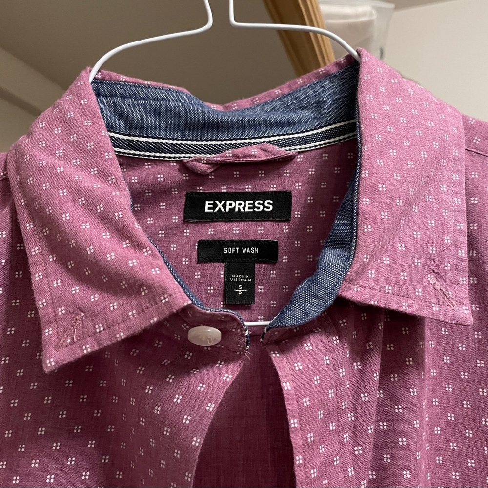 Express Patterned Button Down Shirt - image 3